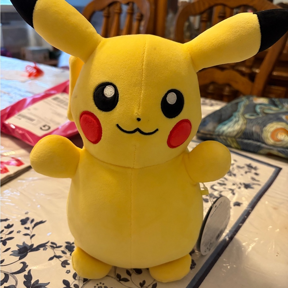 Pokemon Pikachu Yellow Plush  and Black-Tipped Ears squishmellow NWT